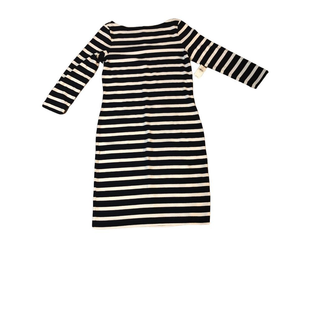 NWT GAP navy blue striped dress S